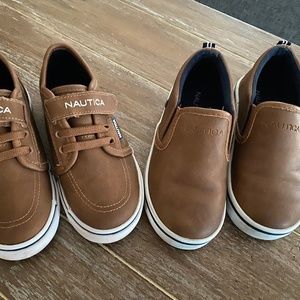 Two pairs of Nautica sneaker/slip-on, size 10 (toddler)